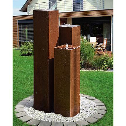 Cortenstahl Gartenbrunnen Chelsea 3er SET 120S20