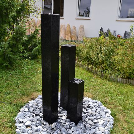 Gartenbrunnen Granitbrunnen Black Stone 15x15 bild 2